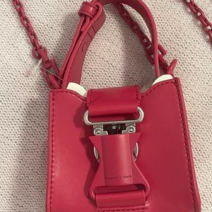 Charles & Keith Ivy Top Handle Mini Bag - "Red" (true color: magenta)